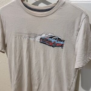 Old Navy Cream Tee with Red Car Graphic